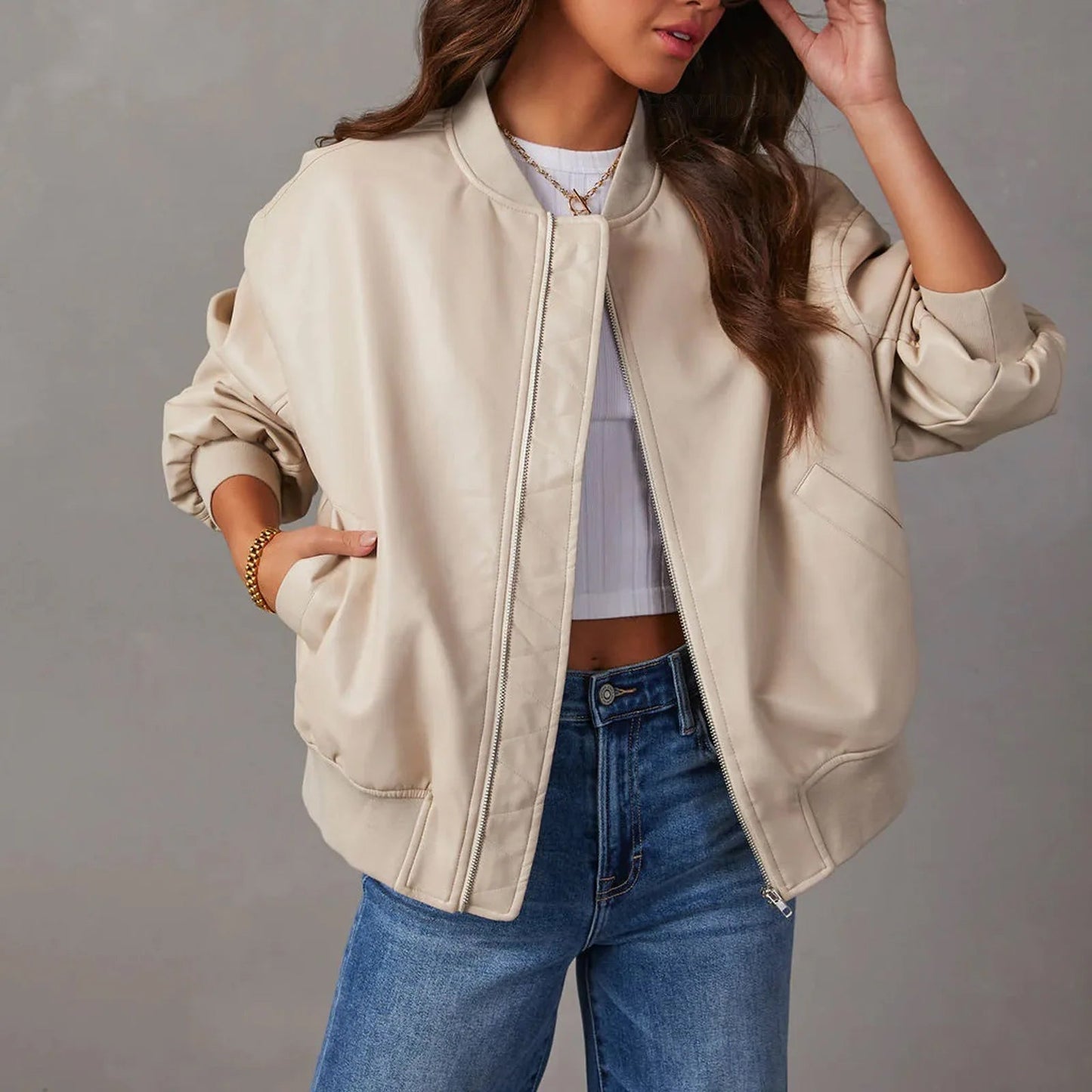 Stefania | Oversized casual bomber jacket for women