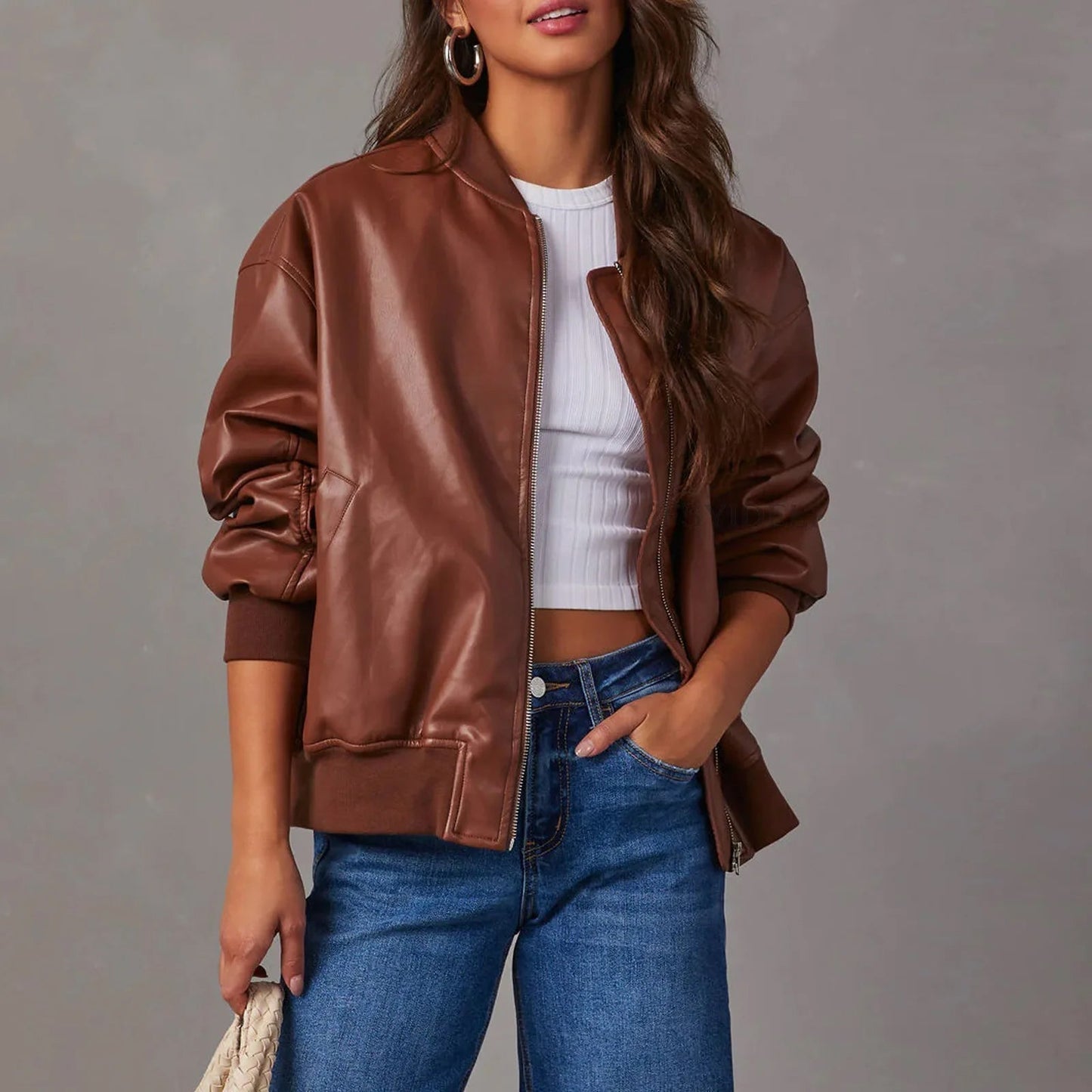Stefania | Oversized casual bomber jacket for women
