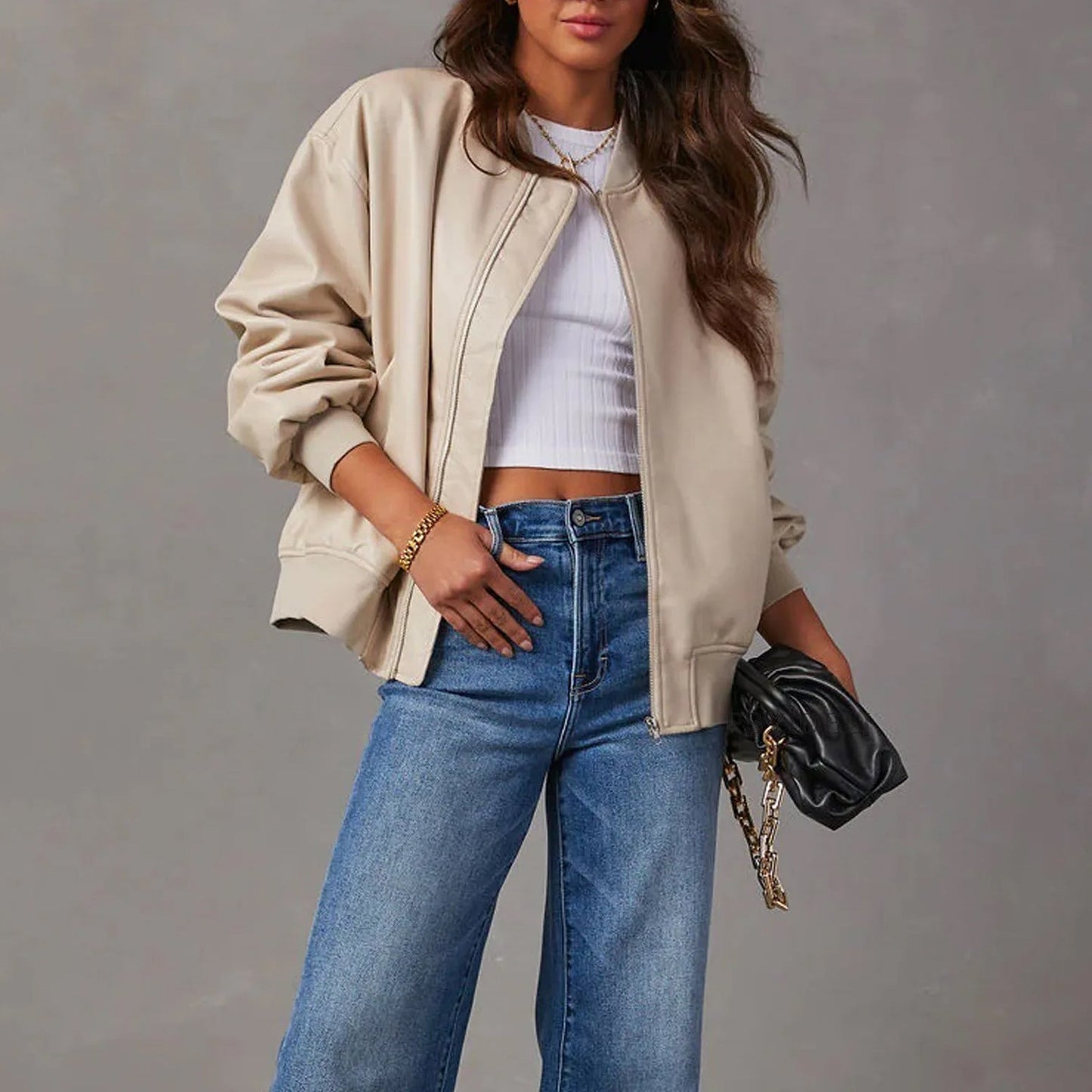 Stefania | Oversized casual bomber jacket for women