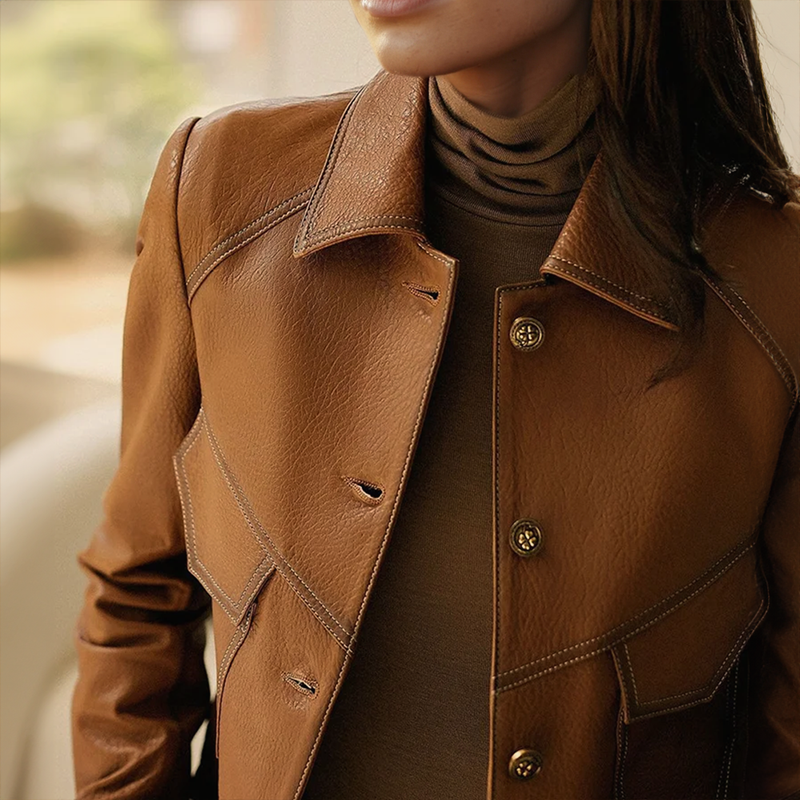 Natascha | Stylish Brown Jacket with Long Sleeves for Women