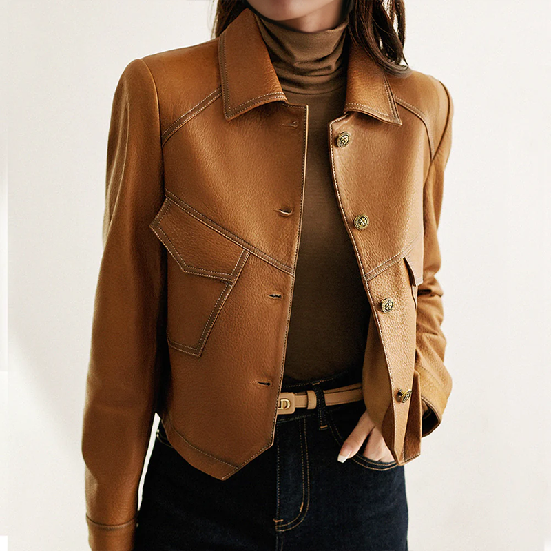 Natascha | Stylish Brown Jacket with Long Sleeves for Women