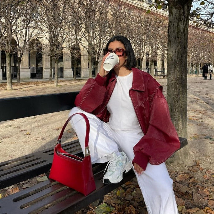 Mariska | Oversized Jacket with Stylish Red Design for Women