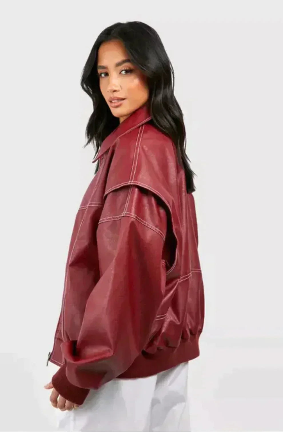 Mariska | Oversized Jacket with Stylish Red Design for Women