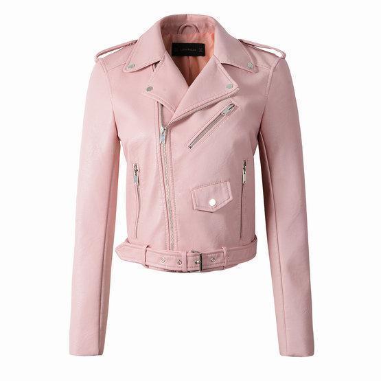 Olena | Classic Zip-Front Biker Jacket for Women