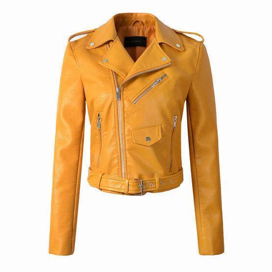 Olena | Classic Zip-Front Biker Jacket for Women