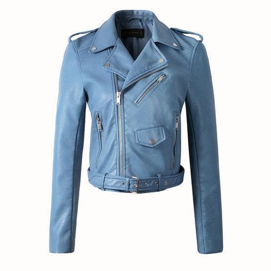 Olena | Classic Zip-Front Biker Jacket for Women